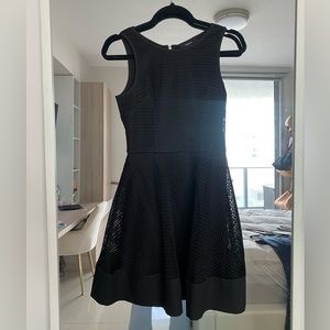Black mesh lace dress